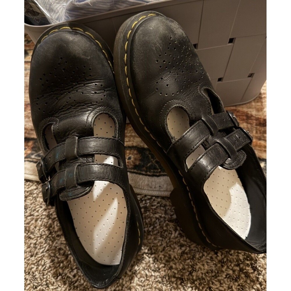 Vintage Dr. Martens 8065 Double buckle black leather Mary Jane Sz US 10 / UK 8